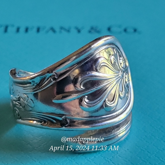 1870 Tiffany & Co. Saratoga Spoon Ring Sterling Silver Luxury Vintage Celeb #2 - Picture 10 of 17